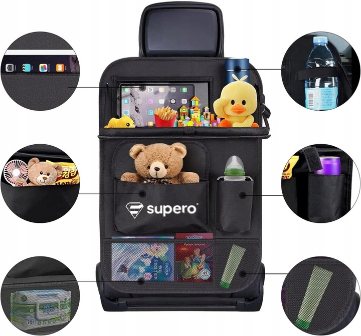 Organizer samochodowy na fotel oparcie tył dla dziecka do auta ochraniacz