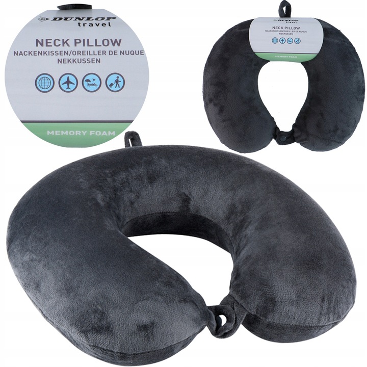 Rogal poduszka podróżna do samolotu samochodu auta z pianki MEMORY DUNLOP