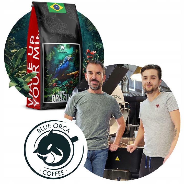 Kawa Ziarnista BRAZYLIA CREMA -ŚWIEŻO PALONA 1KG- Palarnia Blue Orca Coffee