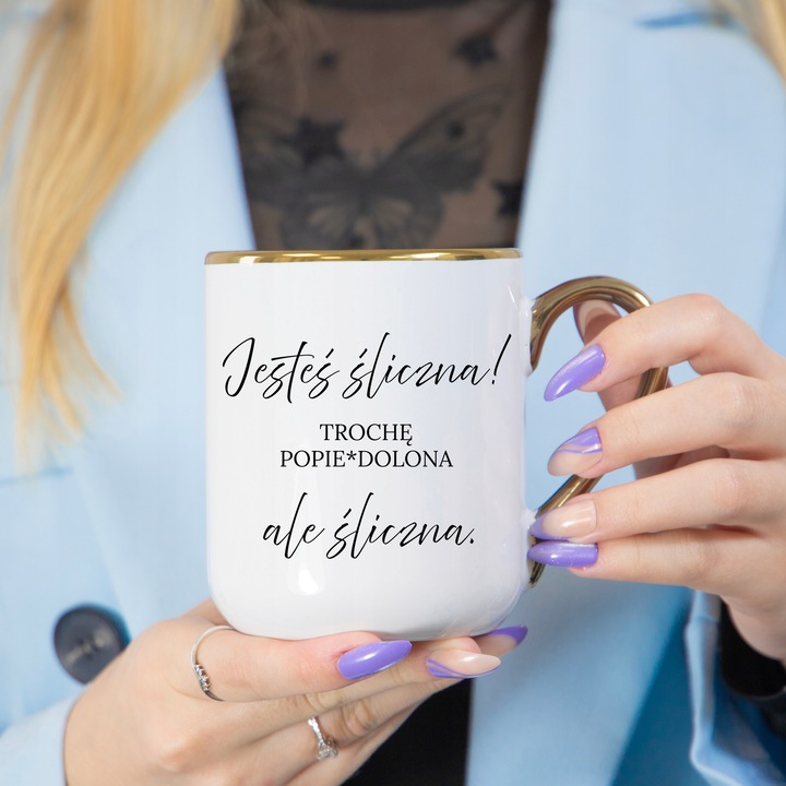 KUBEK ELEGANT PREZENT DLA KOLEŻANKI KOLEGI DO PRACY JESTEŚ ŚLICZNA WZORY