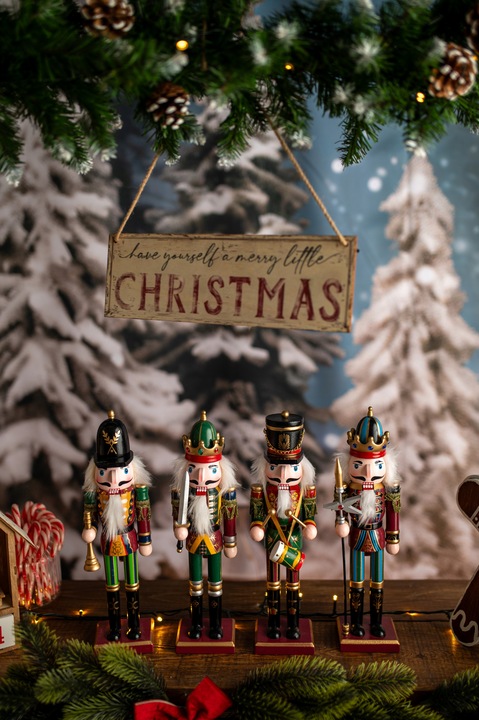 ŚWIĄTECZNE FIGURKI DZIADEK DO ORZECHÓW DUŻY DREWNIANY OZDOBA NA PODSTAWCE