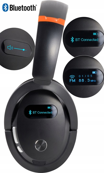 SŁUCHAWKI NAUSZNIKI OCHRONNE RADIO, BLUETOOTH 5,3 TELEFON HANDS-FREE TACTIX