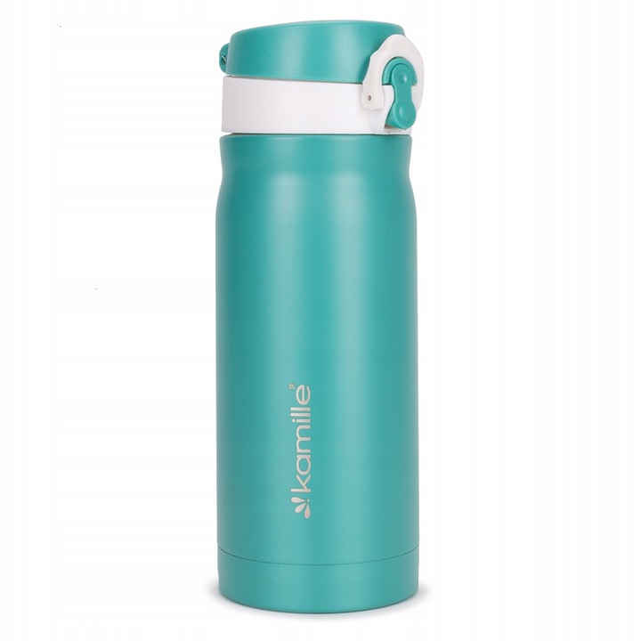 KUBEK TERMICZNY TERMOS STALOWY 100% SZCZELNY pojemny bidon 360 ml KAMILLE