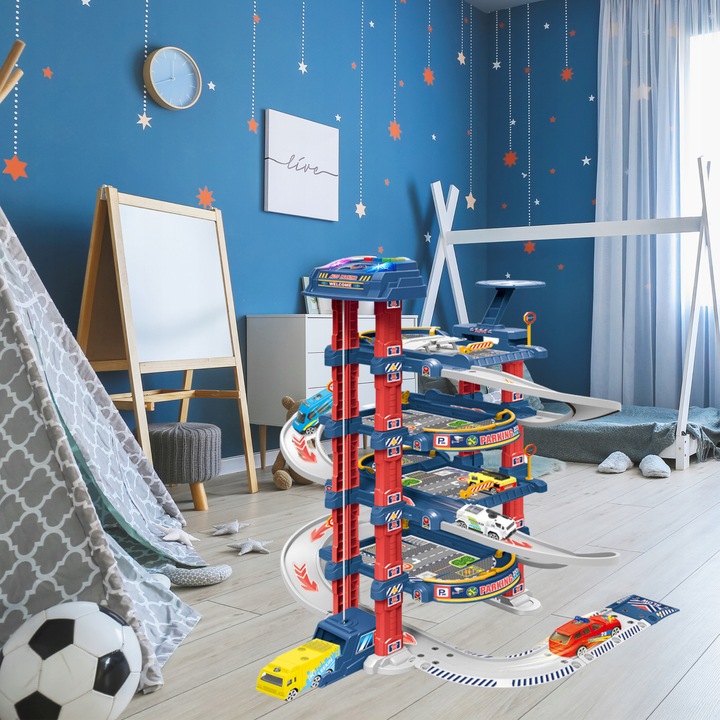 PARKING GARAŻ TOR SAMOCHODOWY Z WINDĄ DUŻY ZESTAW DLA DZIECI + AUTA