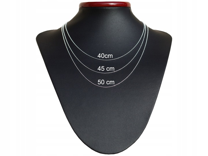 ŁAŃCUSZEK SREBRNY 925 KULKOWY CPLD 1,0 DŁUGOŚĆ 40cm