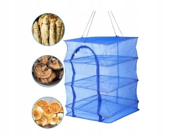 4 warstwowa Składana Siatka Nylonowa do Suszenia Ziol Grzybow Ryb Owoce