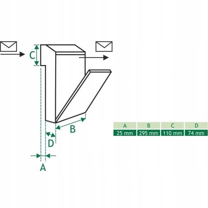 SKRZYNKA NA LISTY PRZELOTOWA DWUSTRONNA W3 + NAPIS