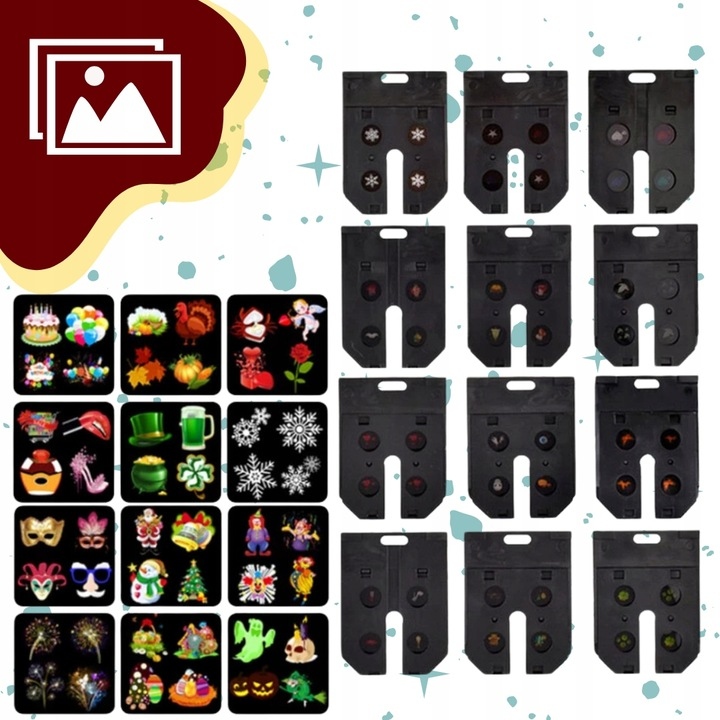 PROJEKTOR LASEROWY LED ŚWIĄTECZNY RZUTNIK NA DOM 48 WZORÓW CHOINKA MIKOŁAJ