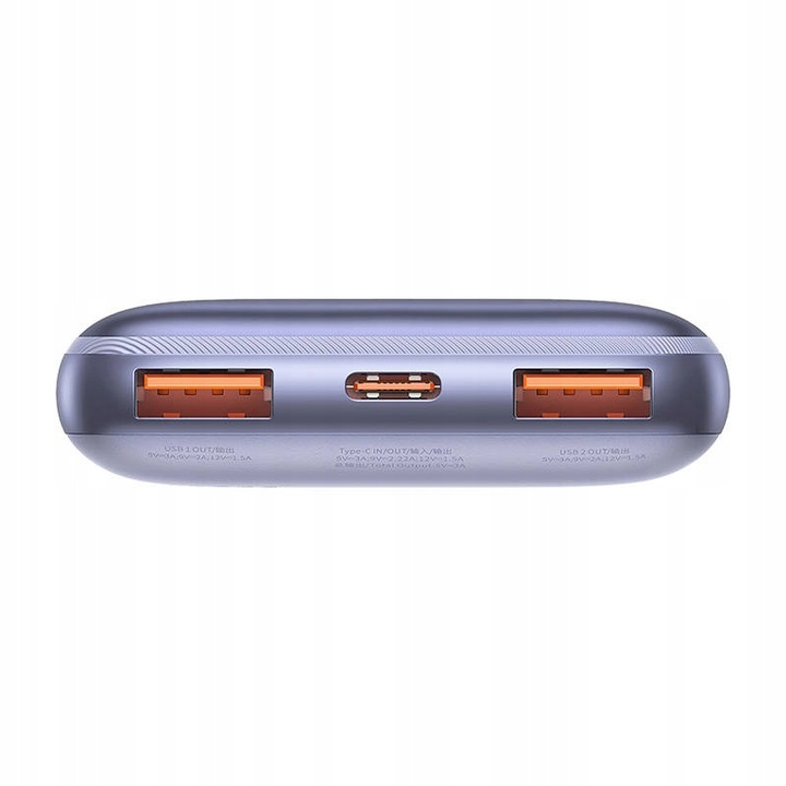 BASEUS POWER BANK PODRÓŻNY 10000 MAH 2X USB USB-C QC 3.0 20W Z KABLEM USB