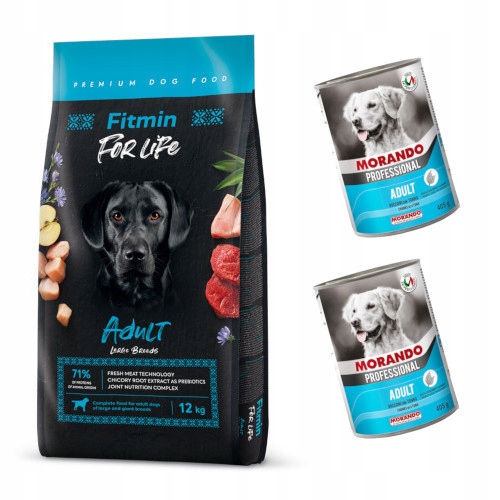Fitmin For Life Adult Large Breeds 12kg + 2 puszki Morando GRATIS