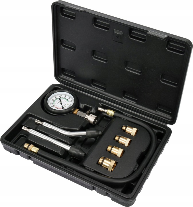 YATO MIERNIK CIŚNIENIA TESTER SPRĘŻANIA BENZYNA + ADAPTERY ZESTAW 8EL.