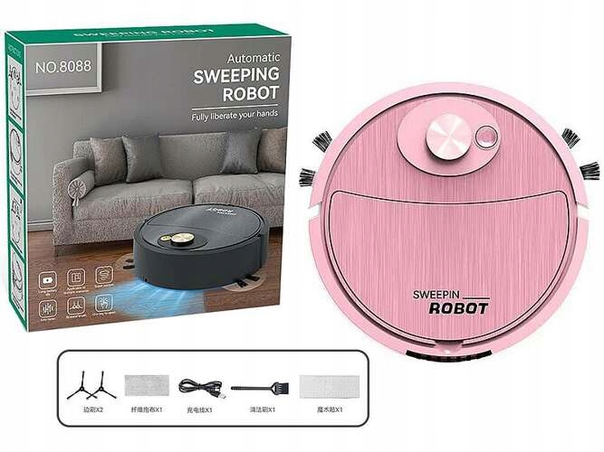 ODKURZACZ DLA DZIECI BATERIE ROBOT SAMOJEZDNY RÓŻ