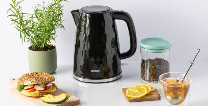 Czajnik elektryczny RAVEN EC025C 2200W 1.7 Litra Czarny
