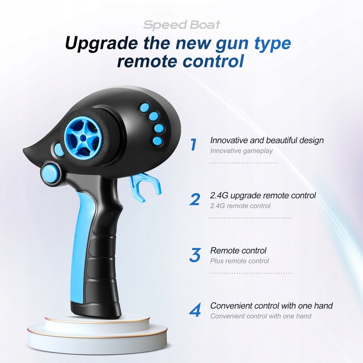 Zdalnie sterowana łódź Outdoor Toy Boat 2.4g 40km/h niebieski