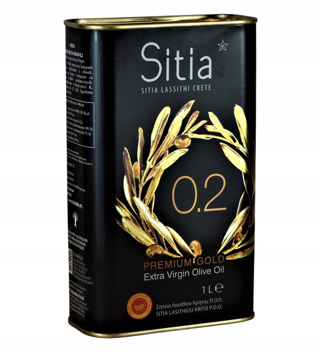 Grecka oliwa z oliwek z KRETY Premium extra virgin SITIA 0,2% 1L data 06/27