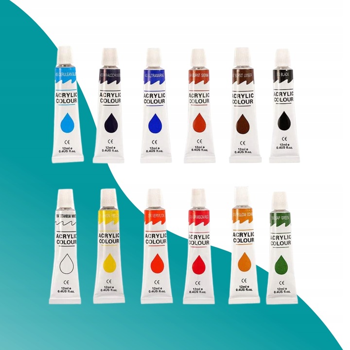 ZESTAW DO MALOWANIA PŁÓTNA 30x40 FARBY PĘDZLE 26el