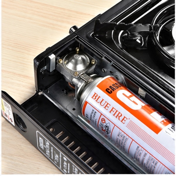 Kuchenka turystyczna gazowa 2w1 z reduktorem na butle walizka iskrownik