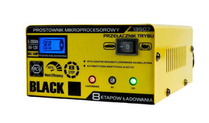 PROSTOWNIK 6V i 12V MIKROPROCESOROWY ŁADOWARKA DO AKUMULATORA NAPRAWA 15A