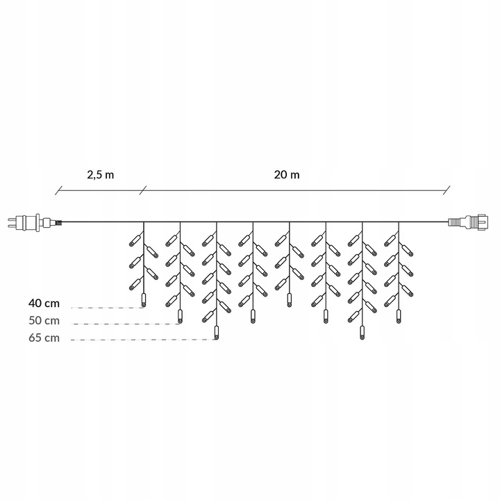 SOPLE 1000LED LAMPKI ZEWNĘTRZNE 45m FLASH GIRLANDA ŚWIETLNA KURTYNA BIAŁY