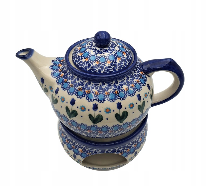 CZAJNIK Z PODGRZEWACZEM CERAMIKA BOLESŁAWIEC