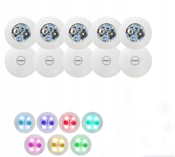 Podstawka Naklejka LED pod Butelkę Szklankę Kubek Zestaw 10 szt.