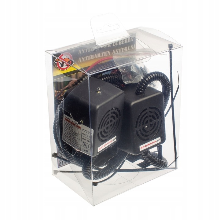 Ultradźwiękowy odstraszacz kun Antykuna CICHY I BŁYSKAJĄCY na 4 strony