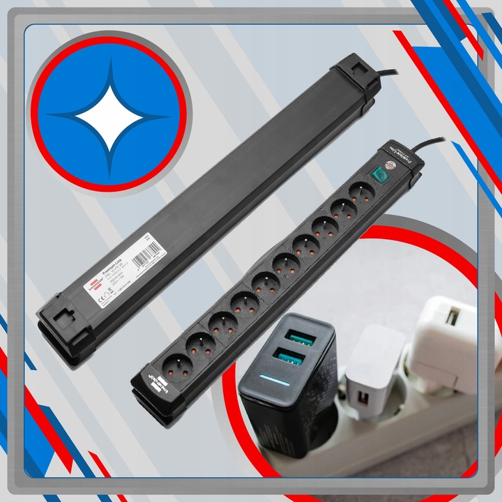 LISTWA ZASILAJĄCA PRZEDŁUŻACZ Z WYŁĄCZNIKIEM 10G 3M BRENNENSTUHL