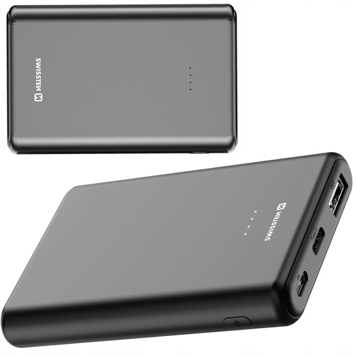 Powerbank SWISSTEN 5000 mAh micro USB USB-C USB-A + kabel USB-C/USB-C 10 W