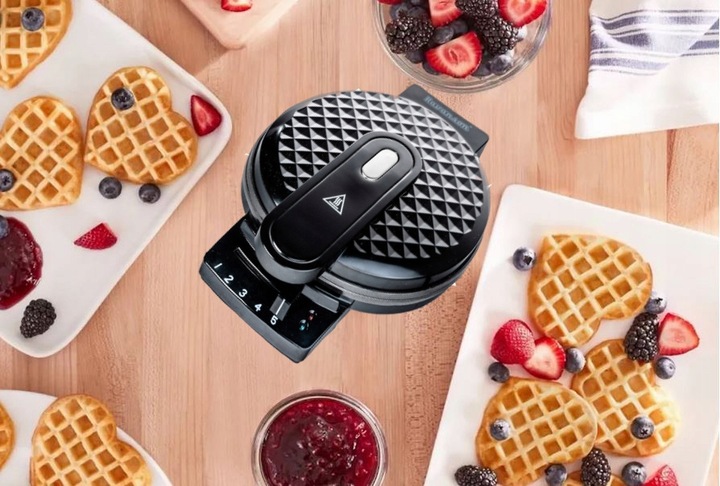 Gofrownica Ravanson GR-7010 1200 W czarne serce pyszne gofry