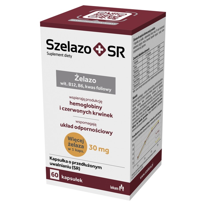 Szelazo + Sr 60 kapsułek żelazo 30 mg