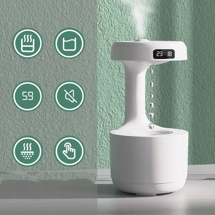 Nawilżacz ANTYGRAWITACYJNY kropla wody AROMATERAPIA dyfuzor mgła