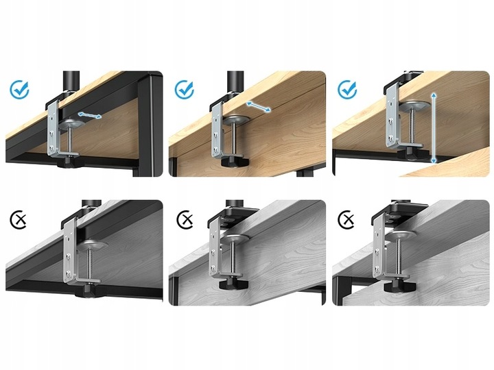 Regulowany WYSOKI Uchwyt Biurkowy do Monitora WIESZAK NA Monitor LCD 13-32"