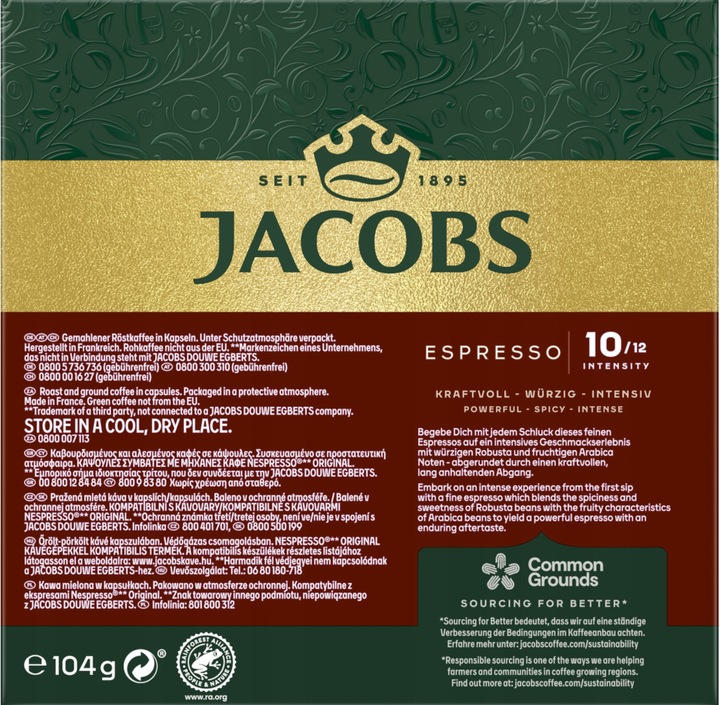 KAWA NESPRESSO JACOBS ESPRESSO INTENSO 40 XXL-PACK