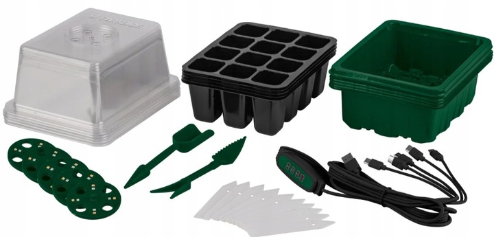 PARKSIDE 5x Zestaw do Uprawy Sadzonek LED 33 el. Timer 60 Miejsc, Akcesoria