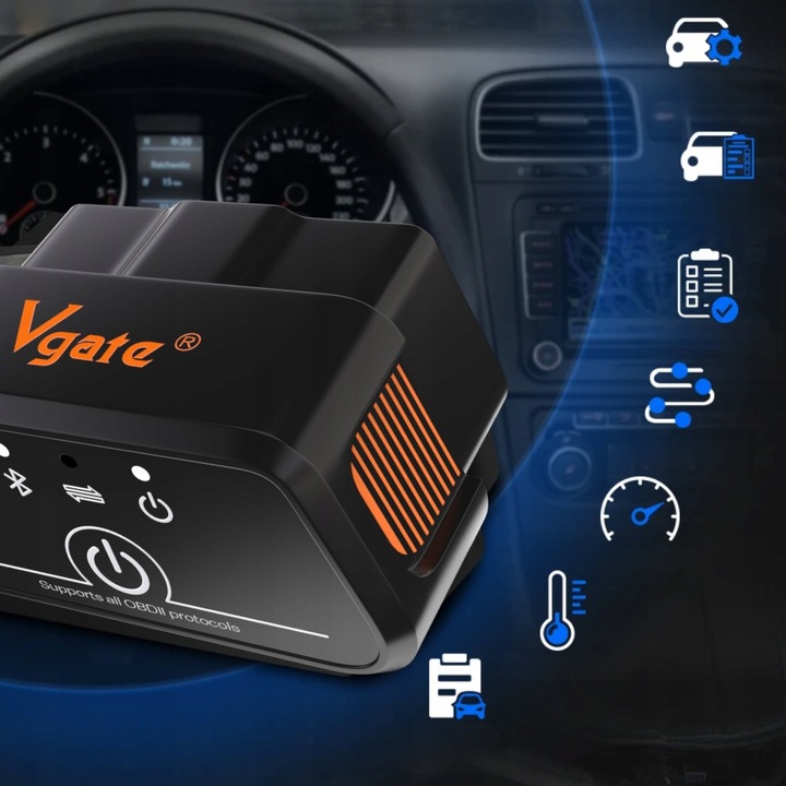 INTERFEJS DIAGNOSTYCZNY VGATE ICAR2 OBD2 ELM327 BLUETOOTH TESTER POLSKI PL