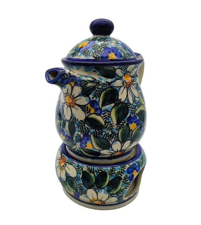 CZAJNIK Z PODGRZEWACZEM CERAMIKA BOLESŁAWIEC