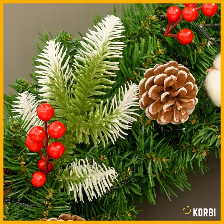 WIENIEC BOŻONARODZENIOWY ELEGANCKA DEKORACJA ŚWIĄTECZNA KOLOROWY WZ8 40CM