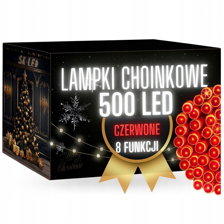 Lampki Choinkowe LED 500 Czerwone 38 m Zewnętrzne Wewnętrzne IP44