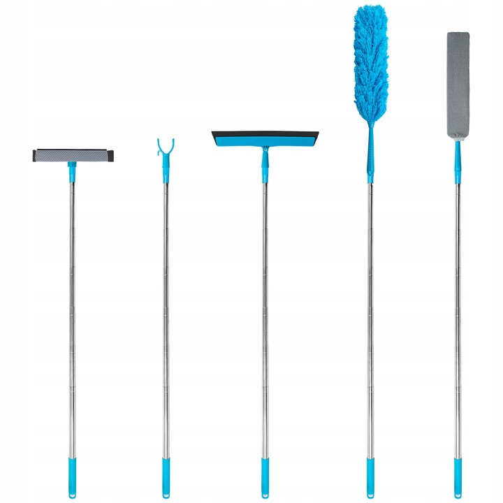 SZCZOTKA DO KURZU PAJĘCZYN TELESKOPOWA MIOTEŁKA DŁUGA 50-260CM 5w1 KOŃCÓWKI