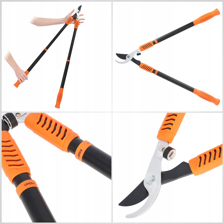 SEKATOR NOŻYCE OGRODOWY RĘCZNY DO GAŁĘZI KRZEWÓW TELESKOPOWY OSTRY SOLIDNY