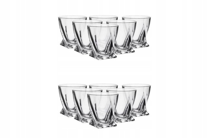 BOHEMIA QUADRO Szklanki 340 ml 12 sztuk