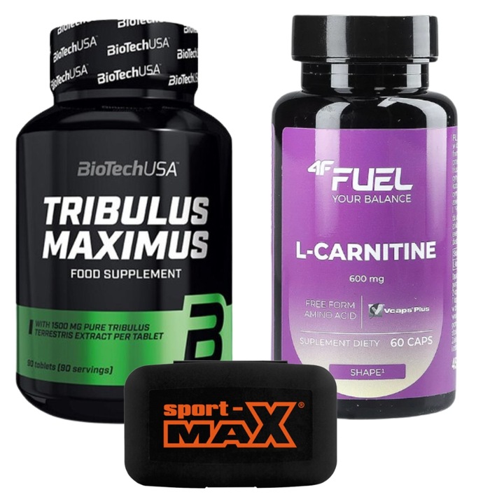 BIOTECH TRIBULUS MAXIMUS 90TAB + PILL BOX + 4F FUEL L-CARNITINE