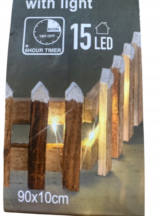 PŁOTEK OZDOBNY DEKORACJA ŚWIĄTECZNA Z LAMPKAMI LED