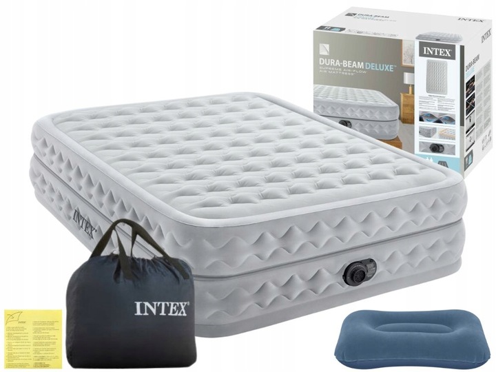 Materac Dmuchany Dwuosobowy Łóżko do Spania z Pompką 230V Intex 64490 NEW