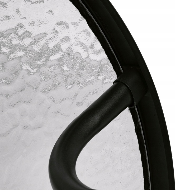 Stolik Metalowy Półokrągły ze Szklanym Blatem Hartowanym do Balkonu Taras