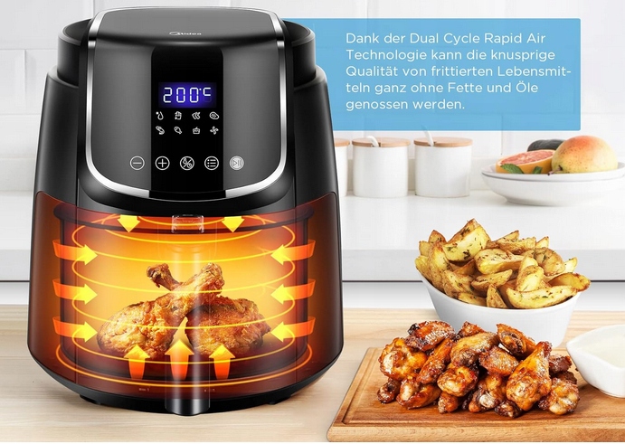 Frytownica beztłuszczowa na gorące powietrze 4L cyfrowa 1650W MF-CN40C2