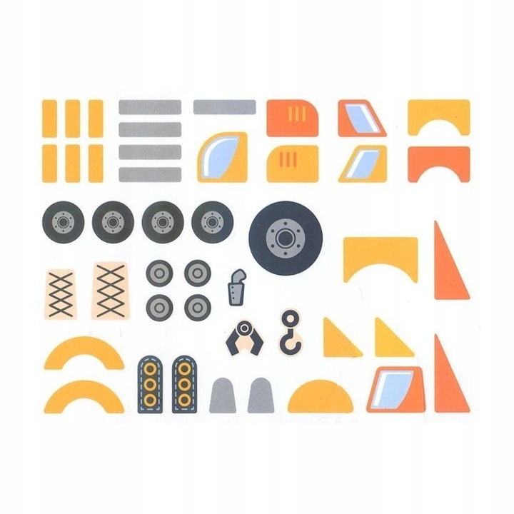 Drewniana Przybijanka Pojazdy budowlane 45 elementów Montessori VIGA