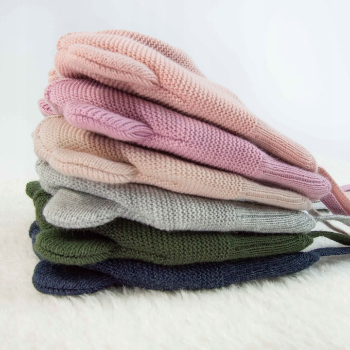 Czapka CZAPECZKA NIEMOWLĘCA dla noworodka wiązana WIOSNA JESIEŃ 36-38cm