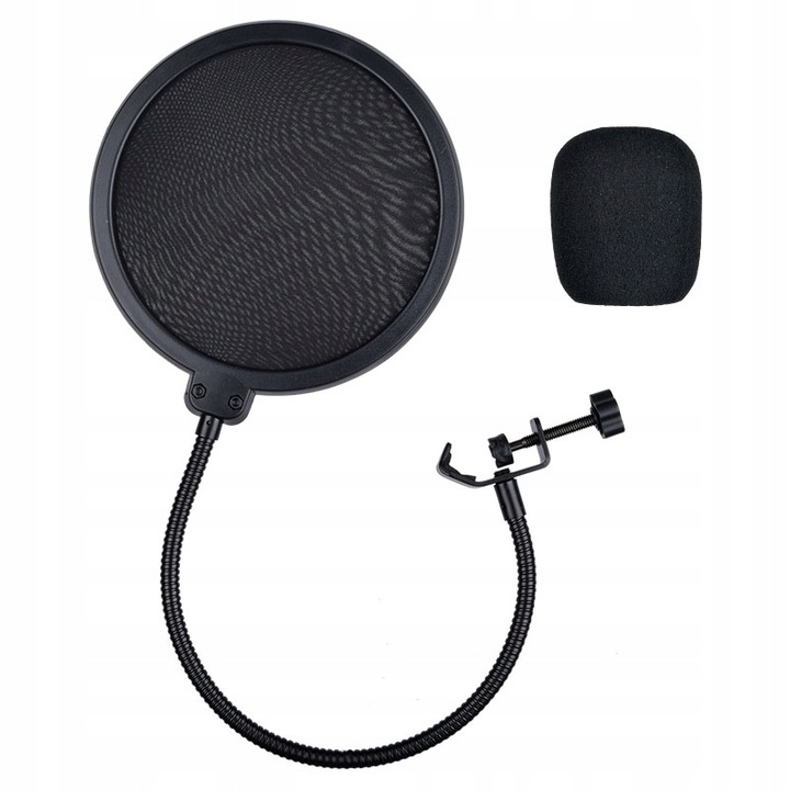 MIKROFON POJEMNOŚCIOWY USB + STATYW UCHWYT POP FILTR KOSZ DNA PODCAST 700