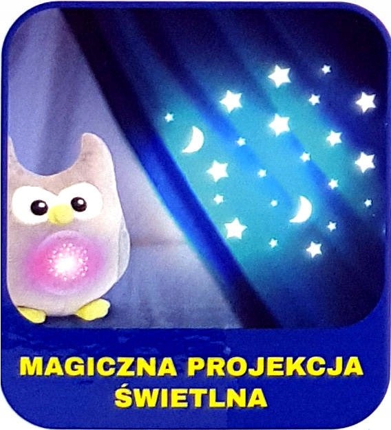 Sowa przytulanka z pozytywka projektorem MIŚ Projektor kołysanki USYPIACZ